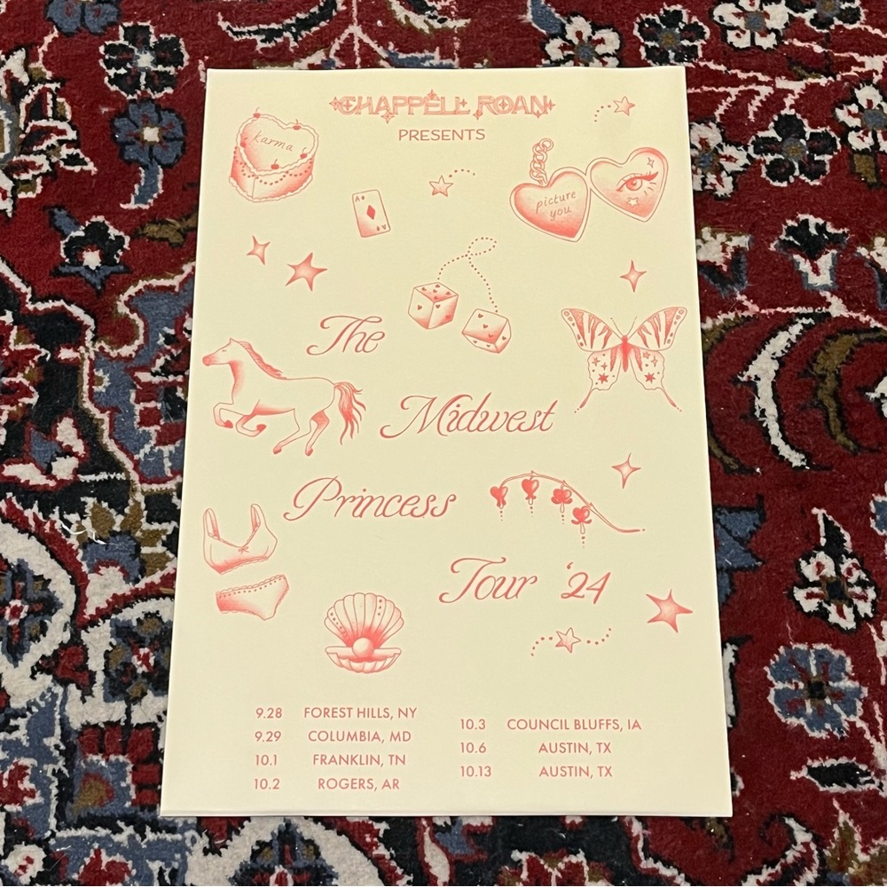 Midwest Princess Chappell Roan 2024 Tour Poster - Make me an offer!